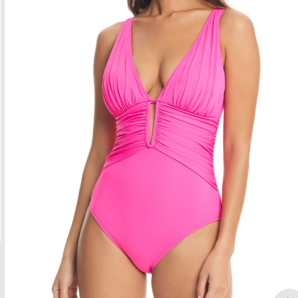 Bleu By Rod Beattie Molded Cup One Piece Pink Swimsuit